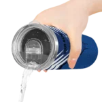 personalized toronto blue jays chevron stripes blue skinny tumbler best selling.webp