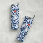 personalized toronto blue jays claw marks blue white skinny tumbler best selling.webp