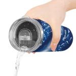 personalized toronto blue jays helmet clash blue skinny tumbler best selling.webp