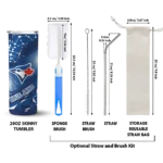 personalized toronto blue jays helmet clash blue skinny tumbler best selling.webp