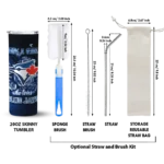 personalized toronto blue jays rose romance blue black skinny tumbler best selling.webp