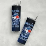 personalized toronto blue jays rose romance blue black skinny tumbler best selling.webp