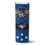 personalized toronto blue jays star cluster blue skinny tumbler best selling.webp