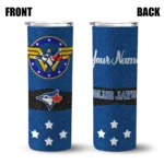 personalized toronto blue jays star cluster blue skinny tumbler best selling.webp