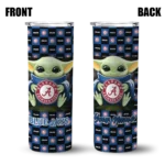 personalized toronto blue jays yoda cozy blue black skinny tumbler best selling.webp