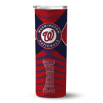 personalized washington nationals camo texture red skinny tumbler best selling.webp