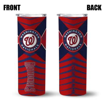 personalized washington nationals camo texture red skinny tumbler fashion forward.webp