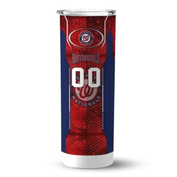 personalized washington nationals stacked diamond red skinny tumbler best selling.webp