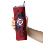 personalized washington nationals star pop red black skinny tumbler best selling.webp