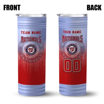 personalized washington nationals swirl texture red skinny tumbler fashion forward.webp