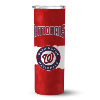 personalized washington nationals torn band red white skinny tumbler best selling.webp