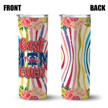 philadelphia phillies flower cluster skinny tumbler fashion forward.webp