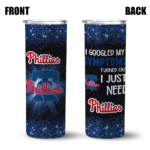 philadelphia phillies radiant glitter blue skinny tumbler best selling.webp