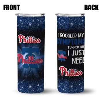 philadelphia phillies radiant glitter blue skinny tumbler fashion forward.webp