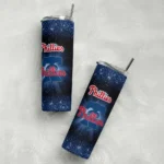 philadelphia phillies radiant glitter blue skinny tumbler best selling.webp