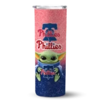philadelphia phillies yoda smile blue skinny tumbler best selling.webp