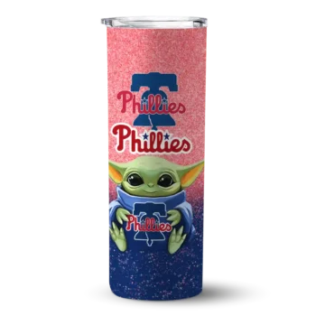 philadelphia phillies yoda smile blue skinny tumbler best selling.webp
