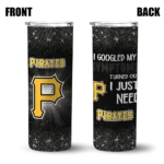 pittsburgh pirates radiant glitter black skinny tumbler best selling.webp