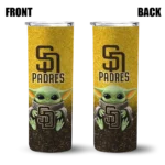 san diego padres yoda smile brown skinny tumbler best selling.webp