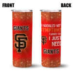 san francisco giants radiant glitter orange skinny tumbler best selling.webp