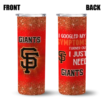 san francisco giants radiant glitter orange skinny tumbler fashion forward.webp