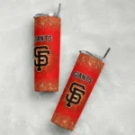 san francisco giants radiant glitter orange skinny tumbler best selling.webp