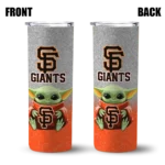 san francisco giants yoda smile orange skinny tumbler best selling.webp