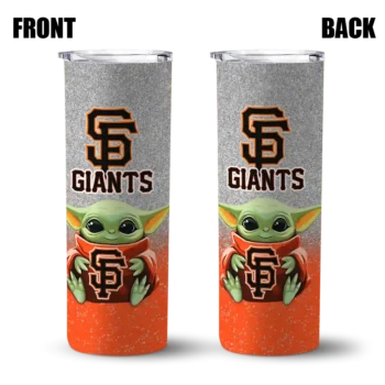 san francisco giants yoda smile orange skinny tumbler fashion forward.webp