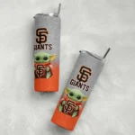 san francisco giants yoda smile orange skinny tumbler best selling.webp