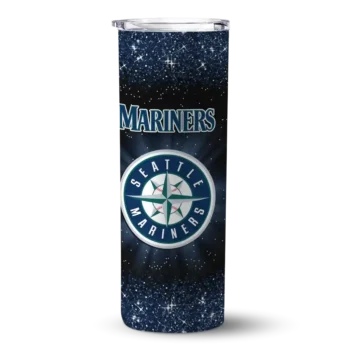 seattle mariners radiant glitter navy blue skinny tumbler best selling.webp