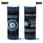 seattle mariners radiant glitter navy blue skinny tumbler best selling.webp