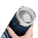 seattle mariners radiant glitter navy blue skinny tumbler best selling.webp