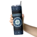 seattle mariners radiant glitter navy blue skinny tumbler best selling.webp