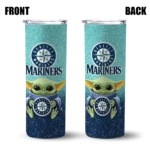 seattle mariners yoda smile navy blue skinny tumbler best selling.webp