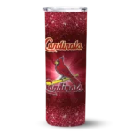 st louis cardinals radiant glitter red skinny tumbler best selling.webp