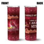 st louis cardinals radiant glitter red skinny tumbler best selling.webp