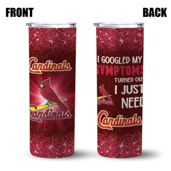 st louis cardinals radiant glitter red skinny tumbler fashion forward.webp