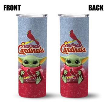 st louis cardinals yoda smile red skinny tumbler fashion forward.webp