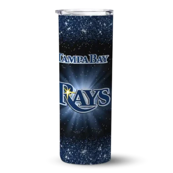 tampa bay rays radiant glitter navy skinny tumbler best selling.webp