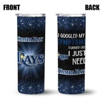 tampa bay rays radiant glitter navy skinny tumbler fashion forward.webp