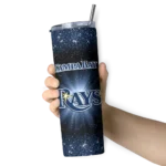 tampa bay rays radiant glitter navy skinny tumbler best selling.webp
