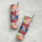 texas rangers flower cluster skinny tumbler best selling 1.webp