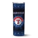 texas rangers radiant glitter blue skinny tumbler best selling.webp