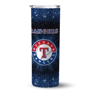 texas rangers radiant glitter blue skinny tumbler best selling.webp