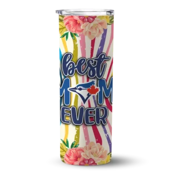 toronto blue jays flower cluster skinny tumbler best selling.webp