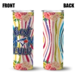 toronto blue jays flower cluster skinny tumbler best selling.webp