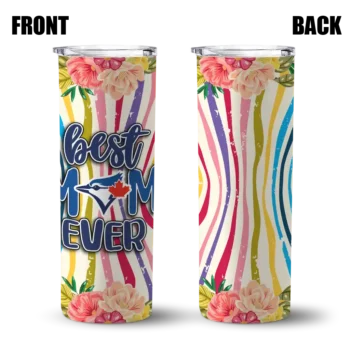 toronto blue jays flower cluster skinny tumbler fashion forward.webp