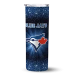 toronto blue jays radiant glitter blue skinny tumbler best selling.webp