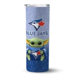 toronto blue jays yoda smile blue skinny tumbler best selling.webp