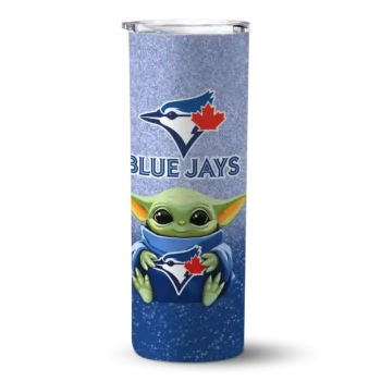 toronto blue jays yoda smile blue skinny tumbler best selling.webp